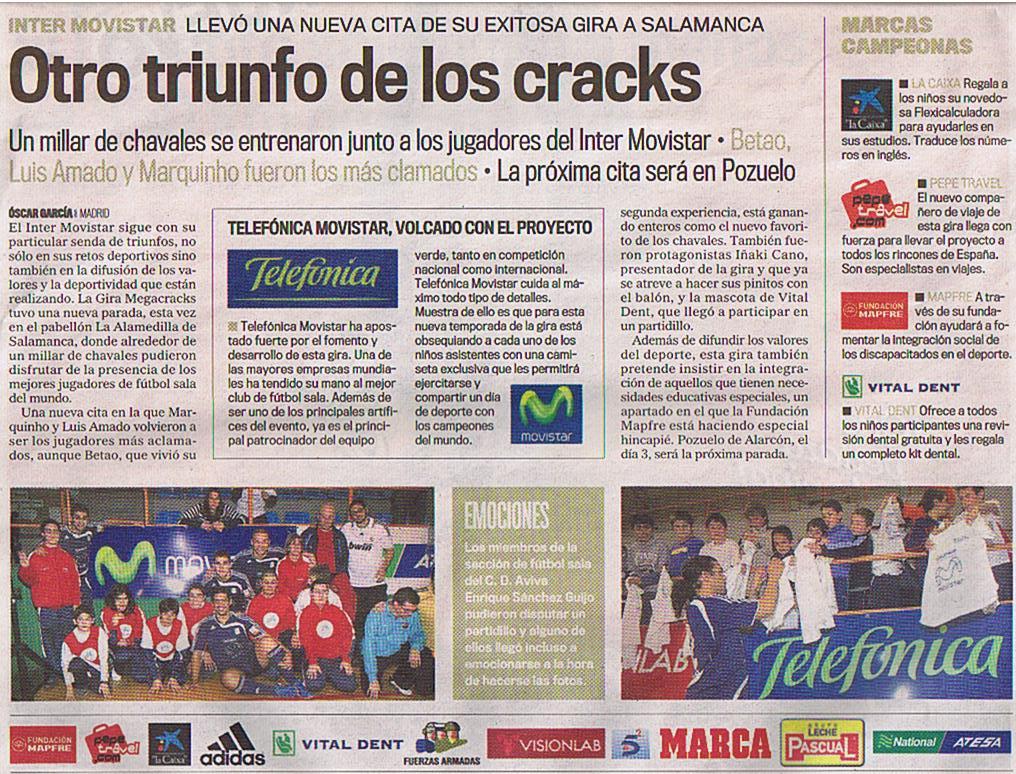 El diario deportivo Marca destaca la presenica de deportistas del Club Aviva Sánchez-Guijo